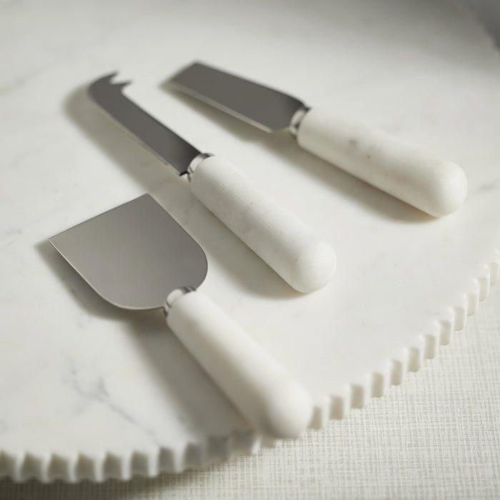 Marble Set Of 3 Cheese Knives - Boxed