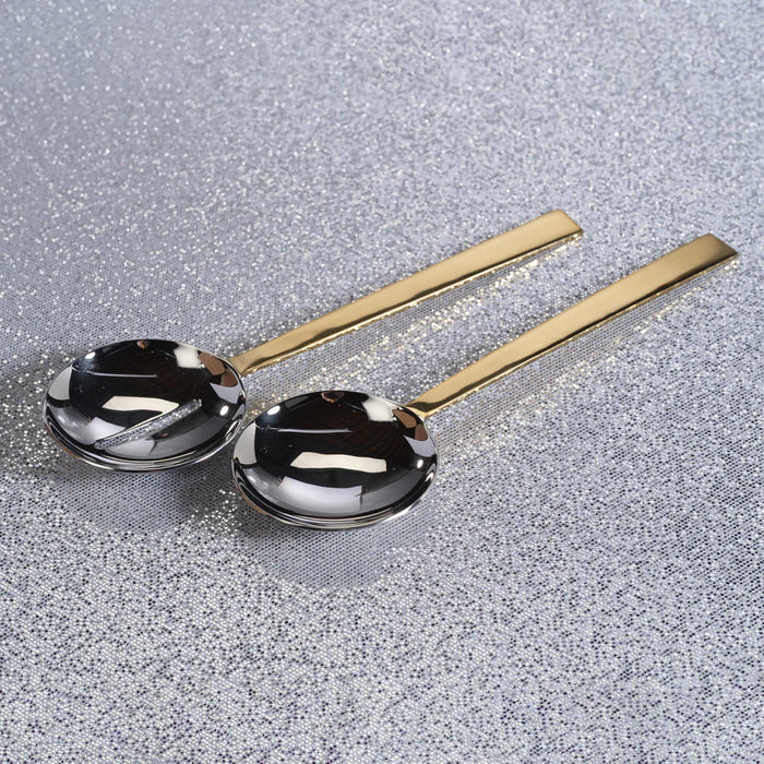 Salad Server Set- Nickel and Gold