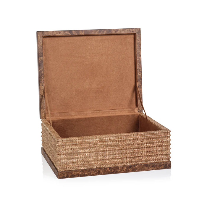 Rosso Wood & Raffia Box - Large