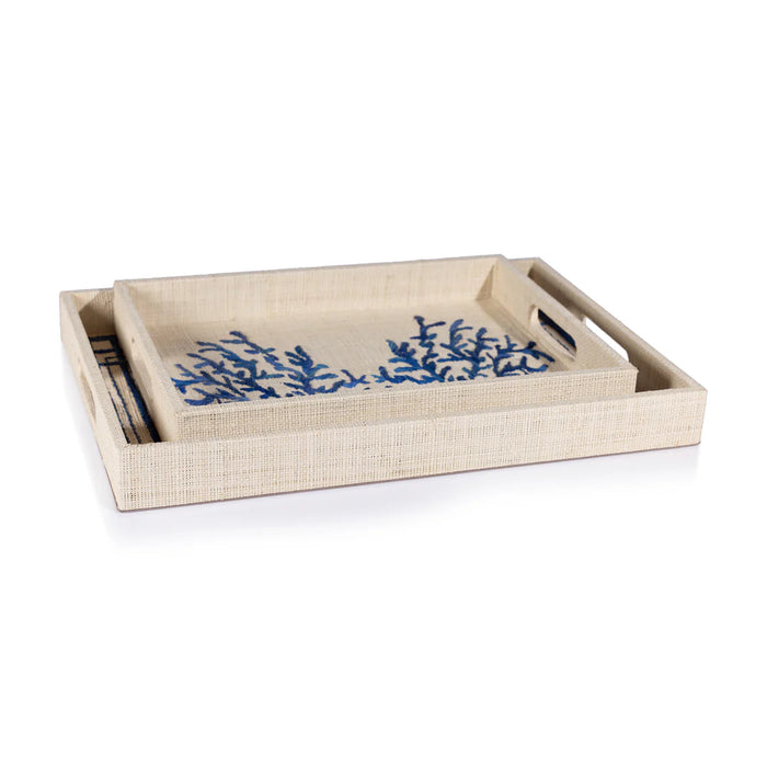 Natural Fiber Raffia Serving Tray