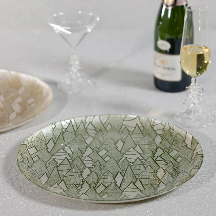 Alpine Tree Glass Platter