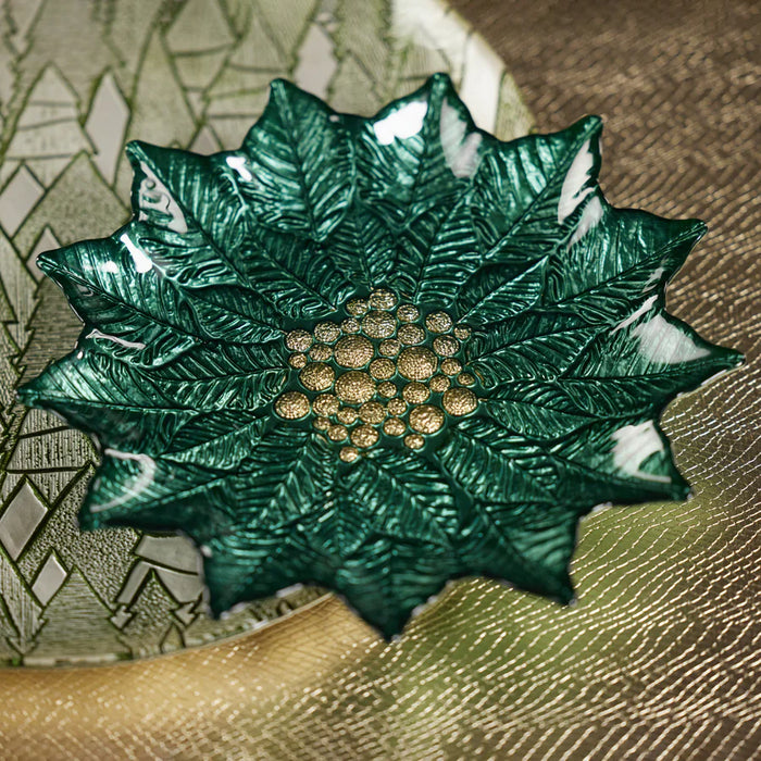 Poinsetta Glass Plate