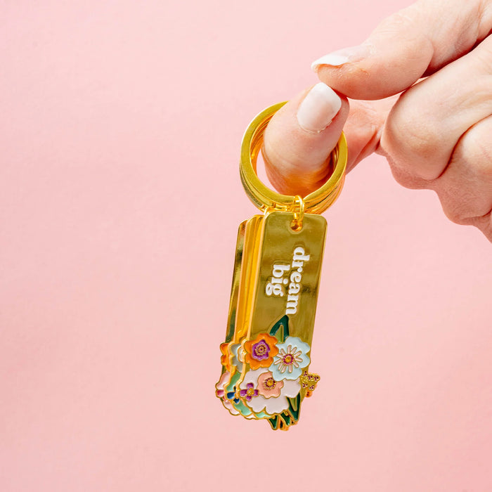 Enamel Floral Keychain