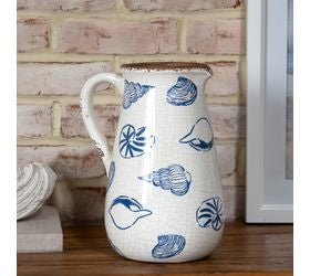 Blue & White Seashell Pitcher