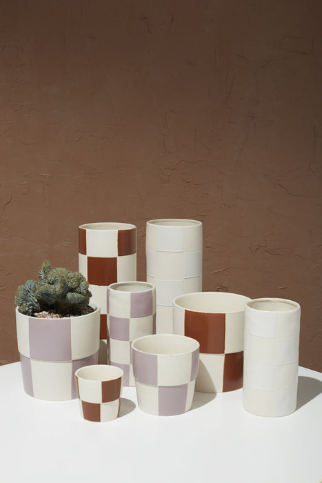 Checkerboard Vase - Purple