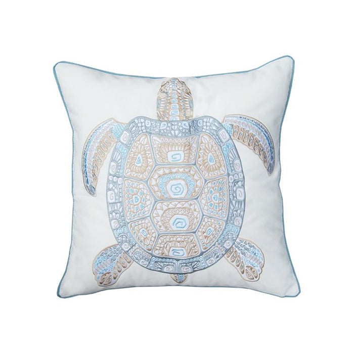 Sea Glass Tribal Turtle Pillow