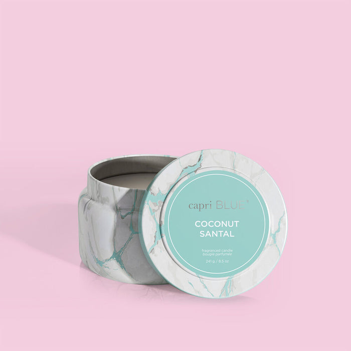 8.5oz Modern Marble Printed Travel Tin Candle