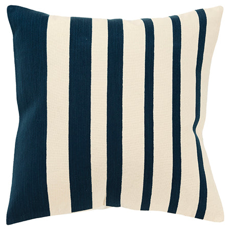 Navy and Tan Striped Pillow
