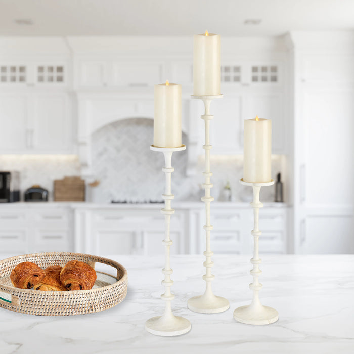 White Abacus Candle Stand