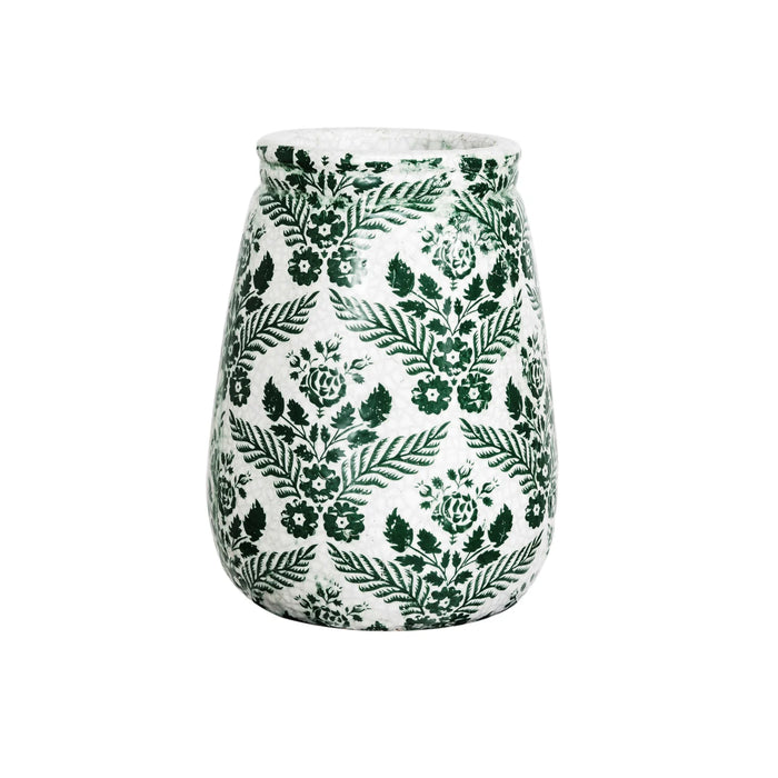 Terracotta Vase w/Flower Pattern