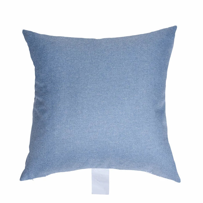 White Pinstripe & Blue Down Pillow