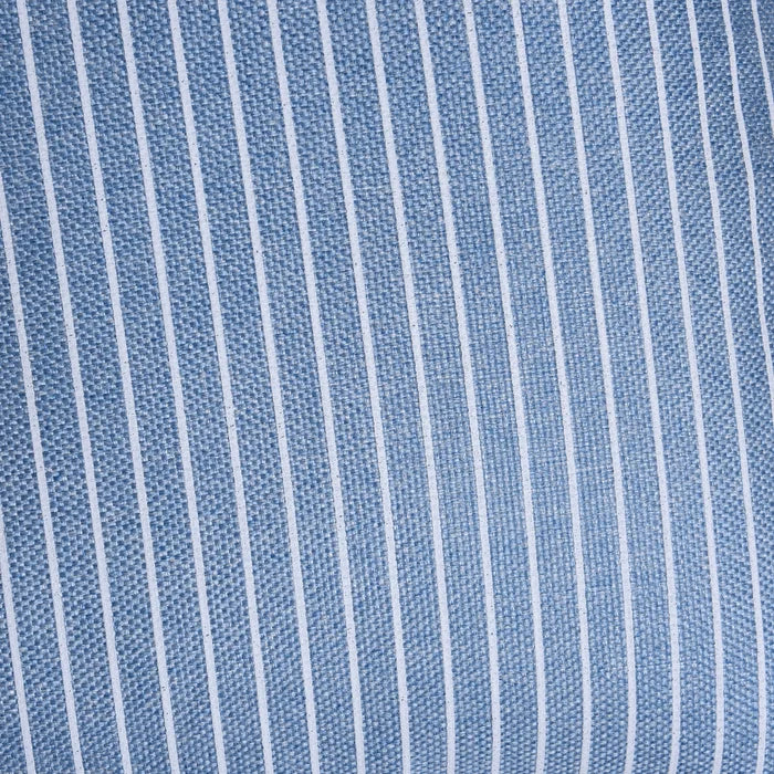 White Pinstripe & Blue Down Pillow