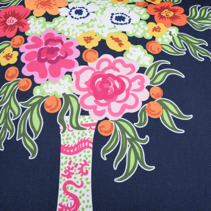 Floral Print & Green Velvet Down Pillow