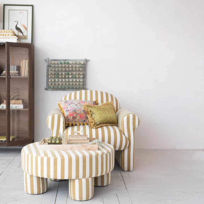 Upholstered Striped Chair
