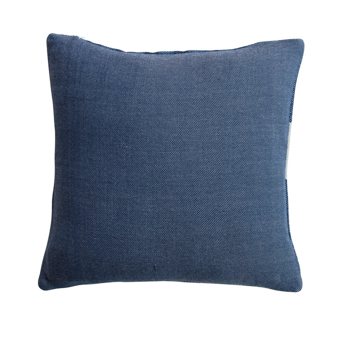 Embroidery & Stripe Pattern Navy Pillow
