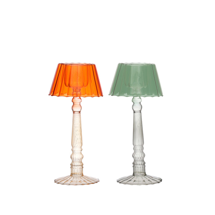 Glass Ribbed Tealight Holder Table Light - Assorted
