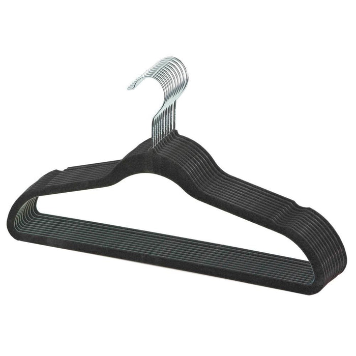 10 Piece Velvet Hangers - Charcoal