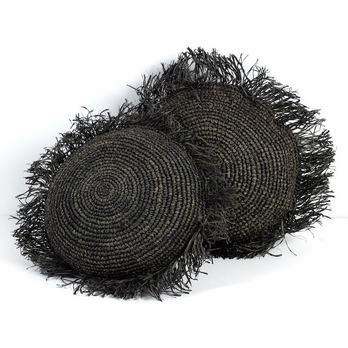 Black Raffia Pillow