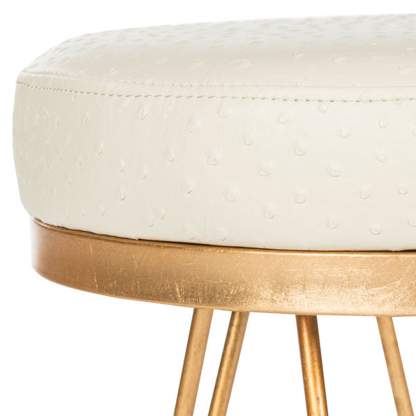 Jenine Faux Ostrich Round Bench