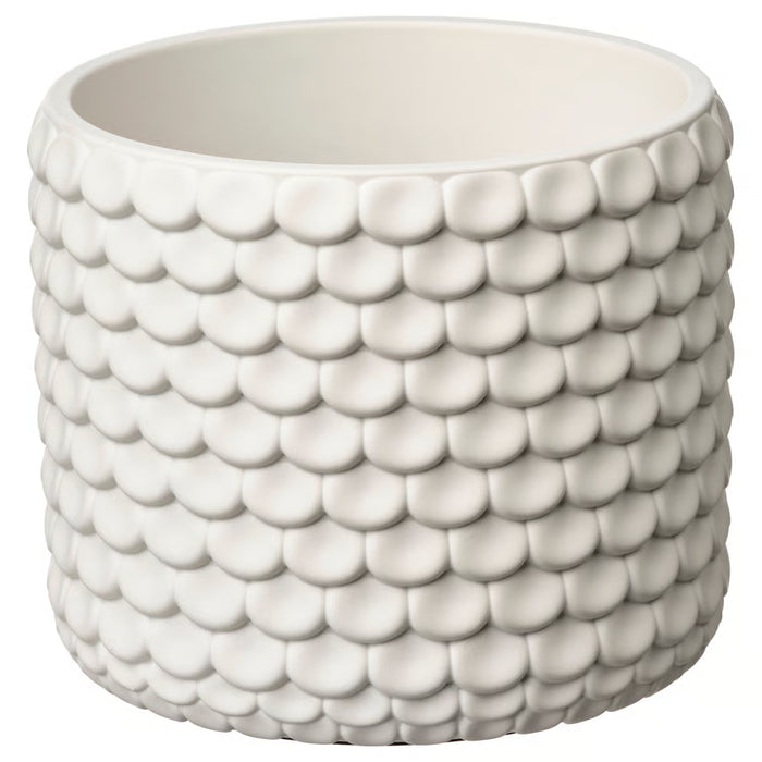 3.5" White Textured Plant Pot