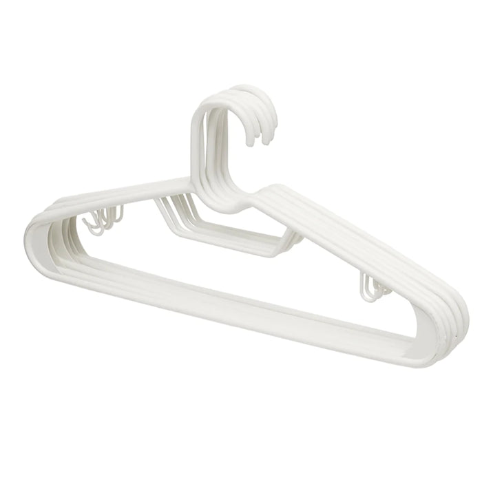 6-Piece Plastic Hangers - White