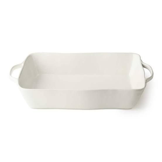 Linen Cream Rectangular Baker