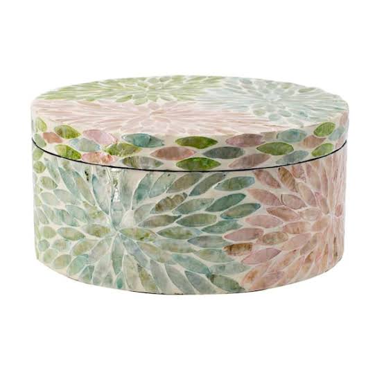 Multi Color Capiz Decor Box