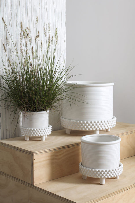 Jane Footed Pot - White