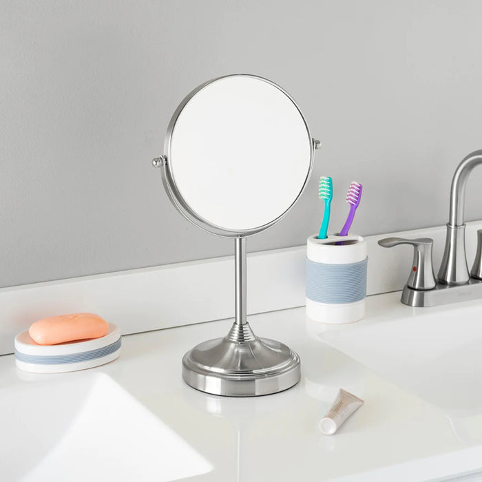 Home Basics Elizabeth Collection Cosmetic Mirror - Satin Nickel