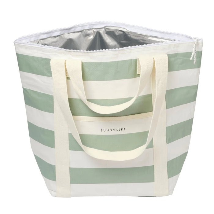 Light Cooler Tote - Sage Stripe