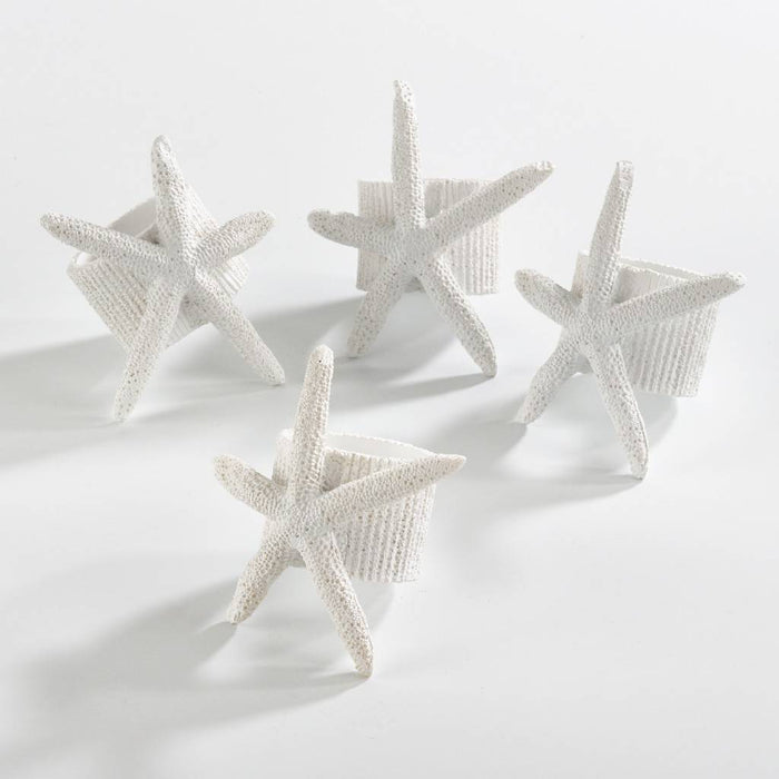 Starfish Napkin Ring - White