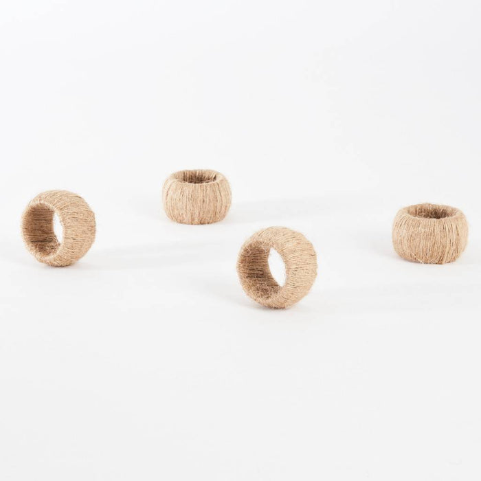 Jute Natural Napkin Ring - Set Of 4