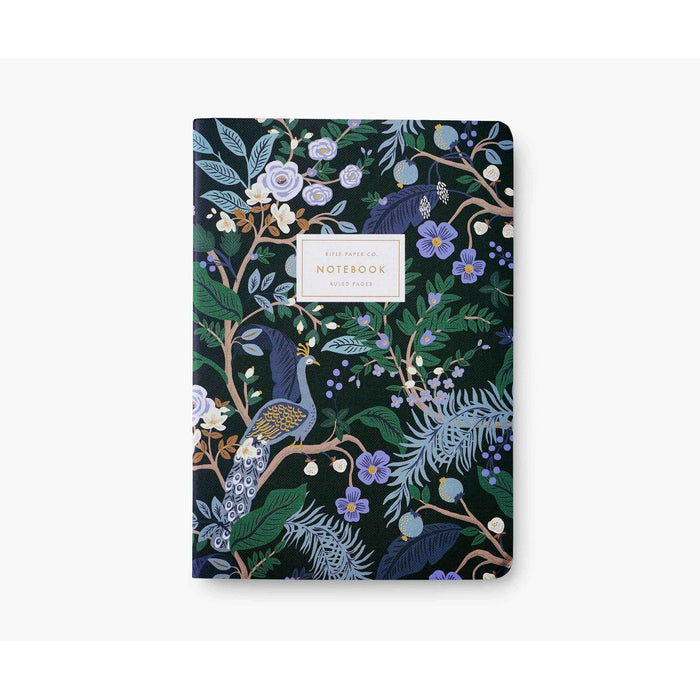 Set Of 3 Peacock Notebooks - Assorted
