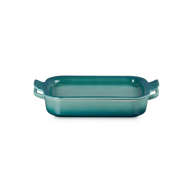 Shallow Rectangular Dish w/Platter Lid - Bleu Riviera