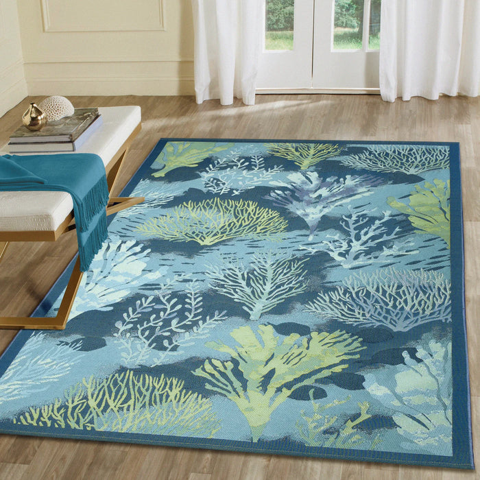 Marina Coral Garden Lapis Rug
