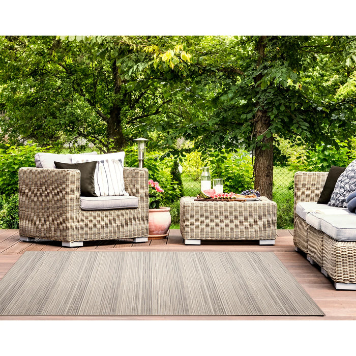 Miranda Stripe Silver & Brown Rug