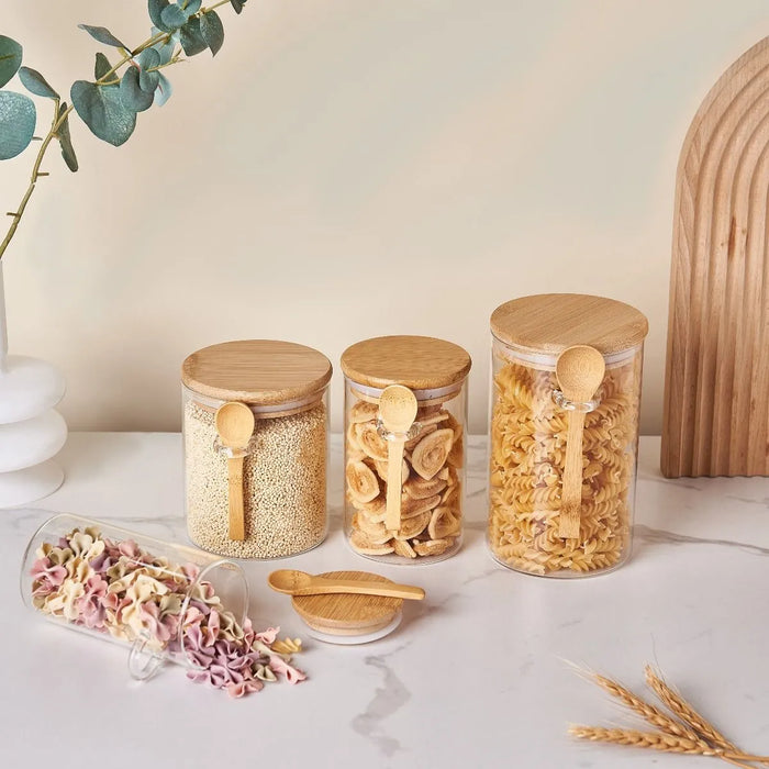 Glass Jar w/Bamboo Lid