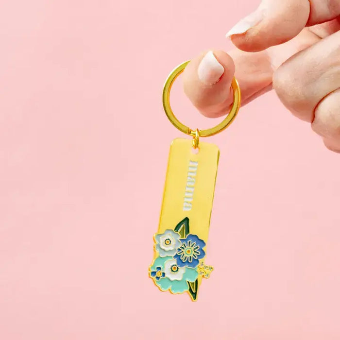 Enamel Floral Keychain