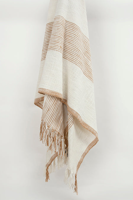 Cream with Sand Stripe Throw