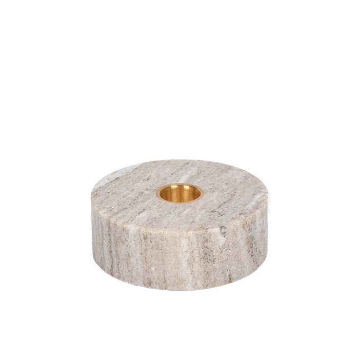 Marble Base Candleholder - Desert Beige