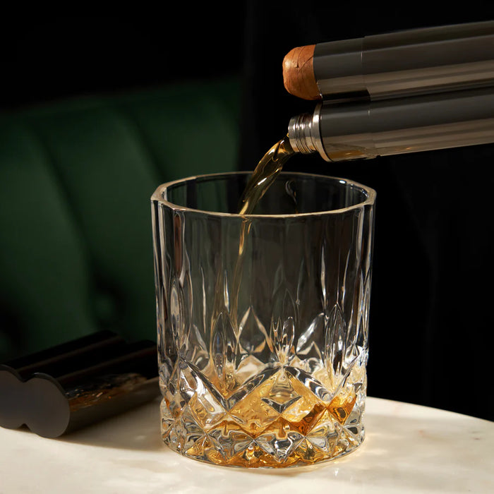 Gunmetal Cigar Holder & Flask