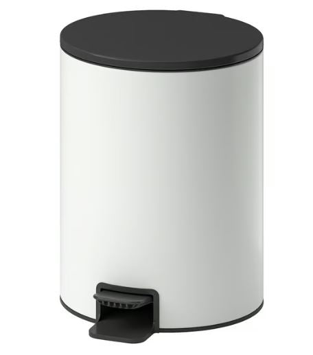 2 Gallon White & Anthracite Trash Can