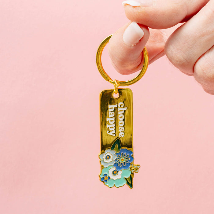 Enamel Floral Keychain