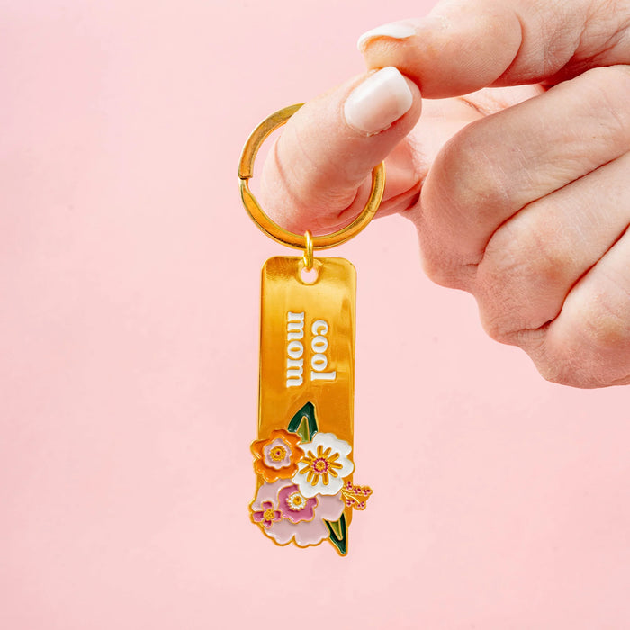 Enamel Floral Keychain