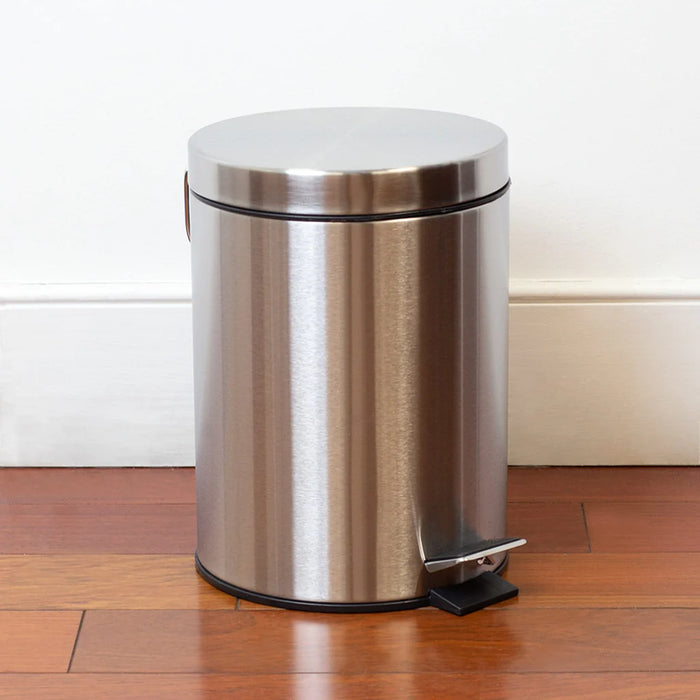 Home Basics 5-Liter Stainless Steel Matte Waste Bin