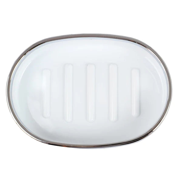 Skylar Oval Ridged Plastic Soap Dish