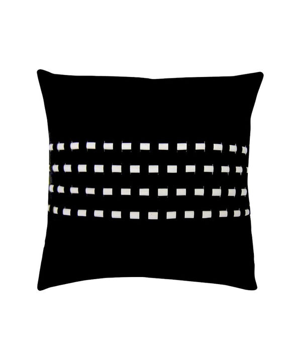 Woven Cord Black Pillow