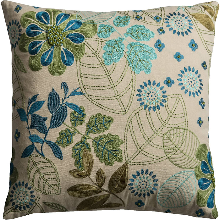 Ivory & Green Down Filled Pillow