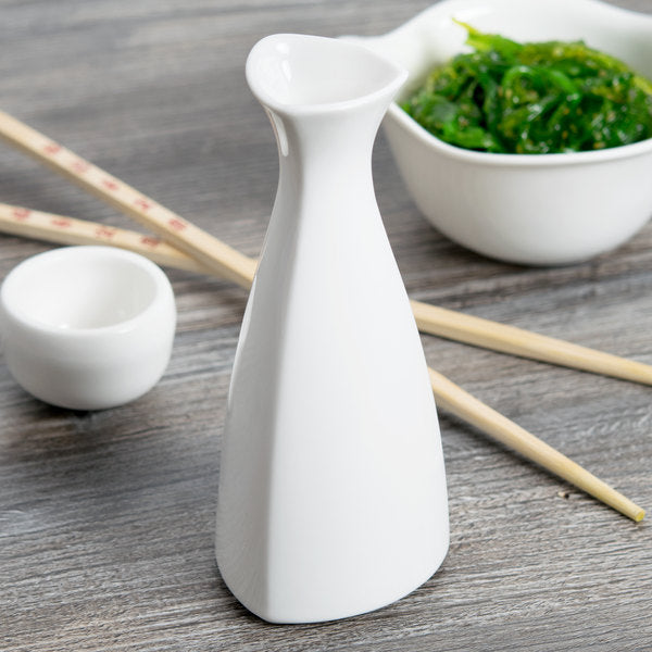 Syracuse China Slenda White Porcelain Sake Bottle