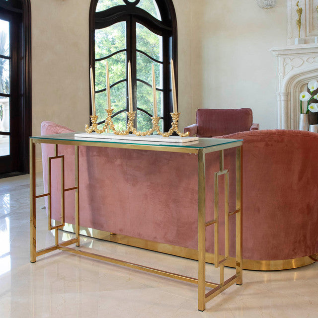 Gold / Metal Glass Console